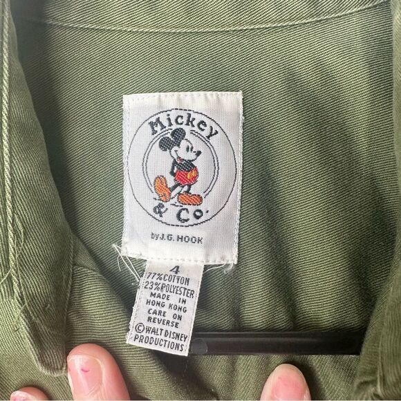 |VTG| MICKEY & CO by JG HOOK Military Style Button Down Patch Long Sleeve Shirt - Picture 6 of 6